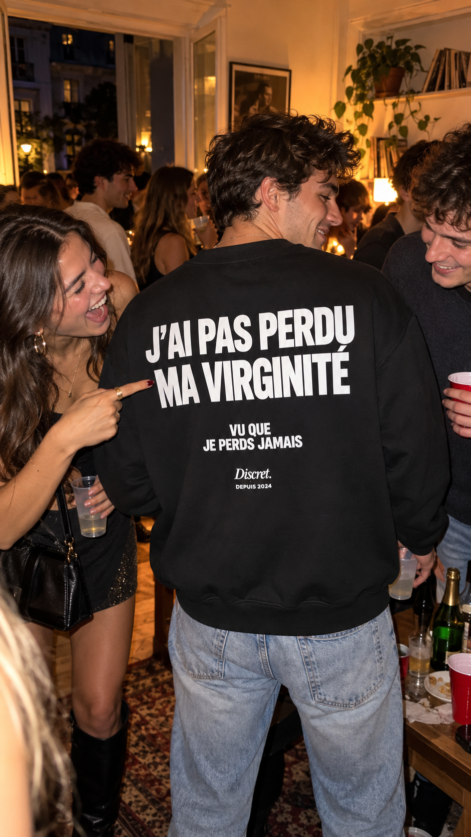 Visuel lifestyle du sweat Discret « JE PERDS JAMAIS »
